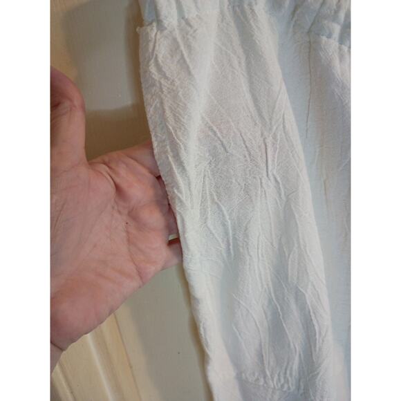 Yasa Gauzy Pants White Wide Leg Drawstring Sz L Beach Resortwear Pool - Picture 3 of 8
